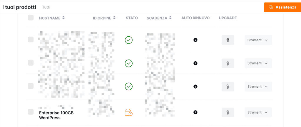 Stato Scadenza Auto Rinnovo Serverplan
