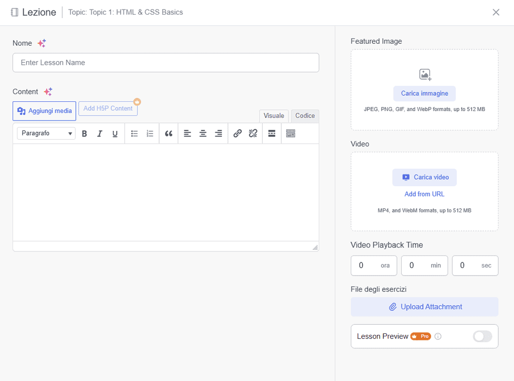 Tutor Lms Builder Lezione