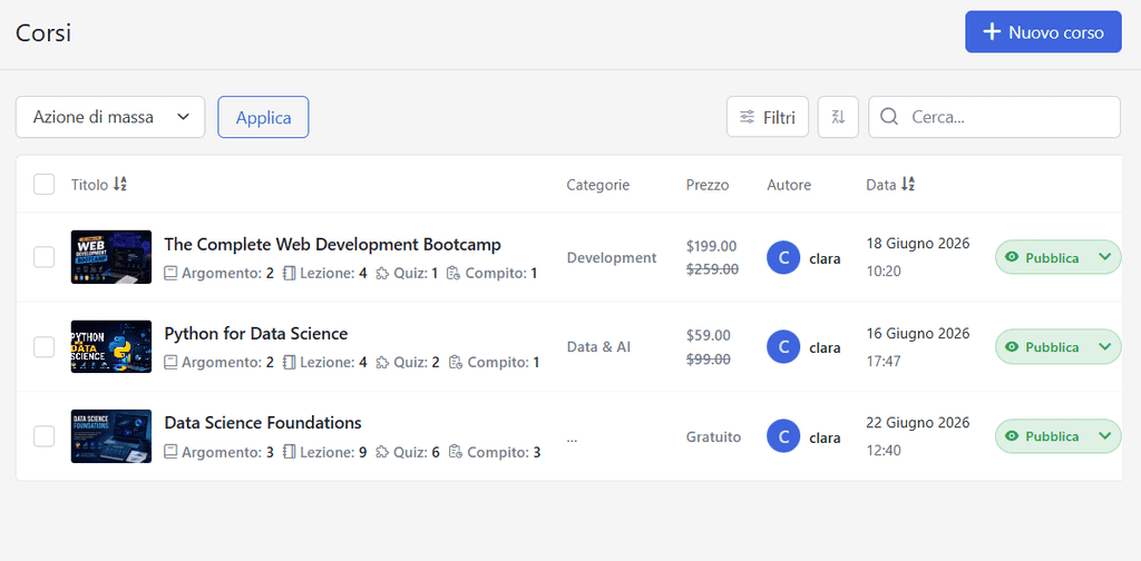 Tutor Lms Corsi Sample