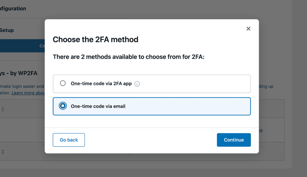 Wp 2fa Configura Metodo 2fa