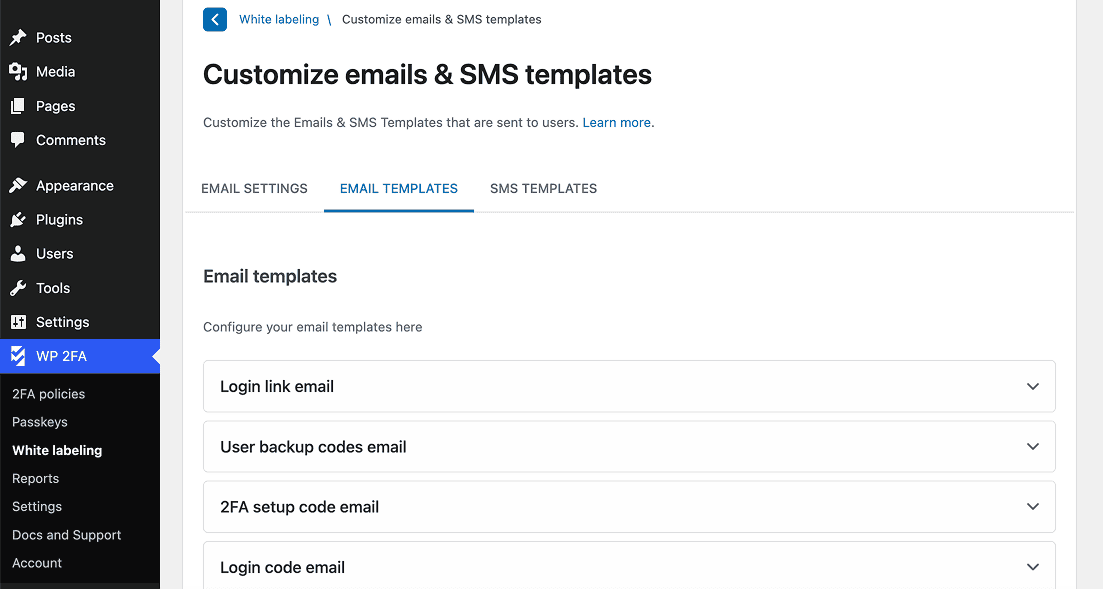 Wp 2fa Personalizzazione Sms E Email
