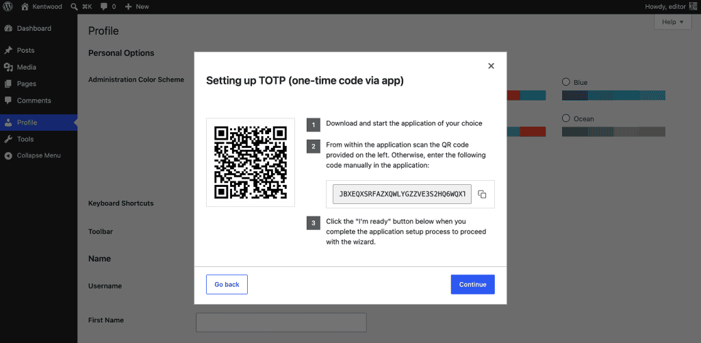 Wp 2fa Scannerizza Qr Code