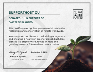2026 09 One Tree Planted Certificate