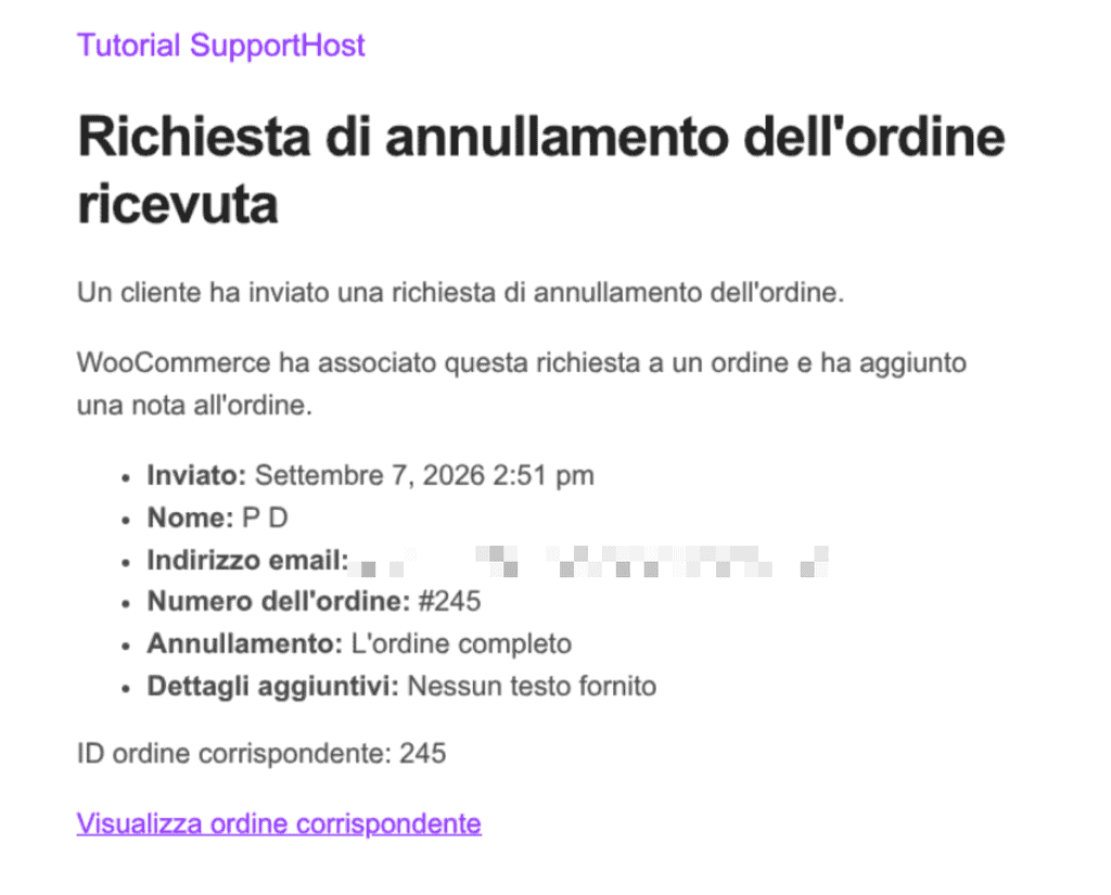 Email Recesso Inviata Da Woocommerce