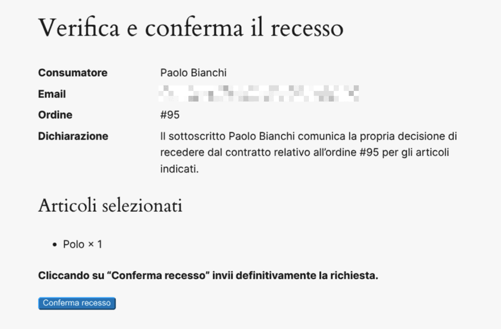 Richiesta Recesso Plugin Elaborup Recesso 54 Bis Woocommerce