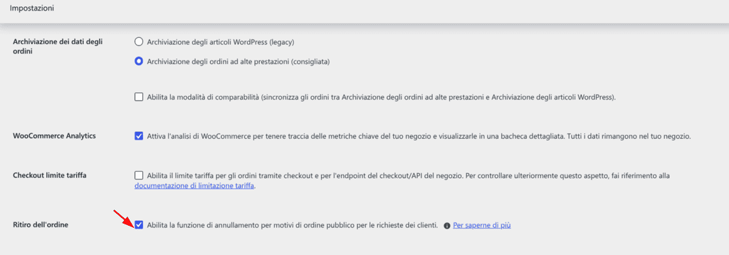 Woocommerce Funzione Recesso Integrata