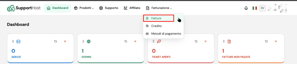 Supporthost Portal Fatturazione Fatture