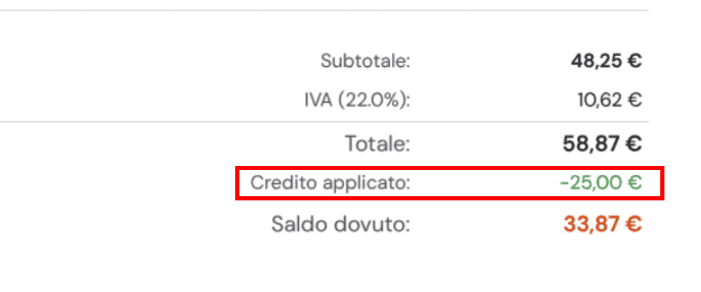 Supporthost Portal Pagamento Fattura Credito Applicato