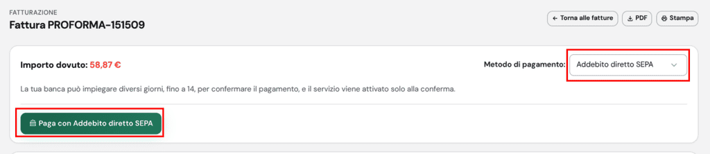 Supporthost Portal Pagamento Fattura Sepa