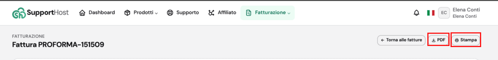 Supporthost Portal Scarica Stampa Fatture