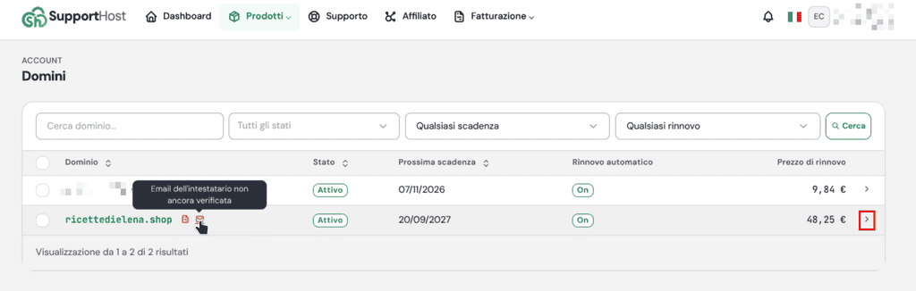 Supporthost Portal Verifica Email Dominio
