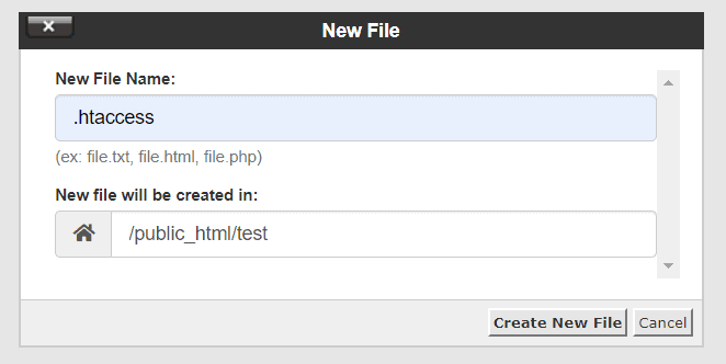 Create Htaccess File