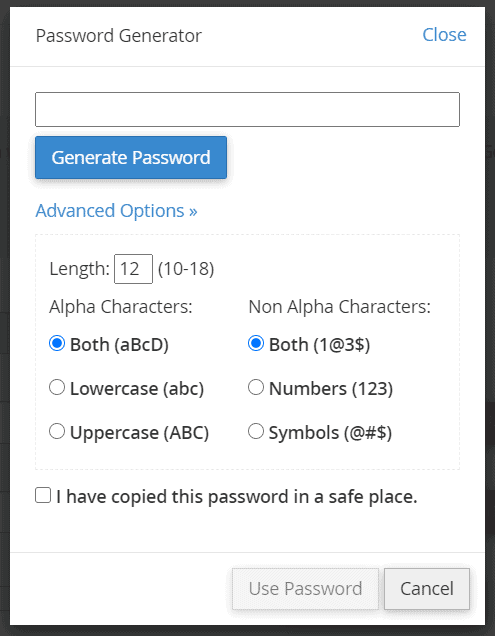 Password Generator Cpanel