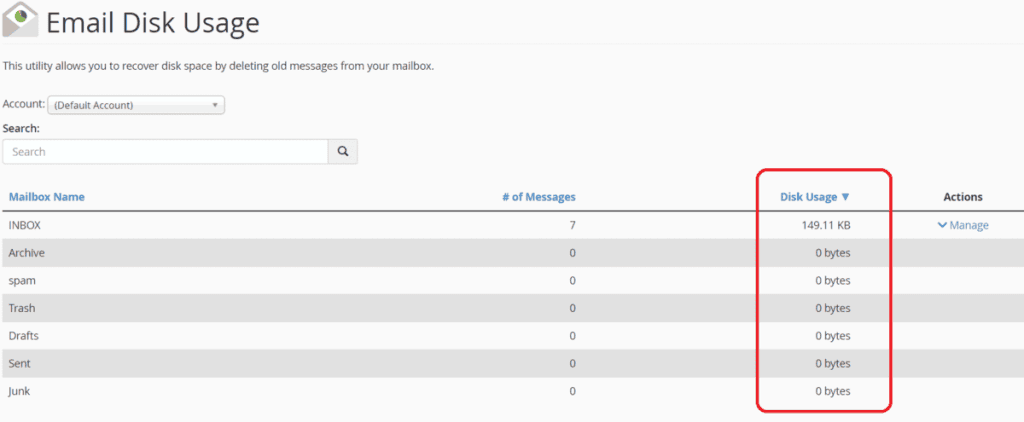 Mailbox Disk Usage