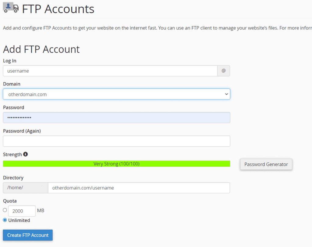 Add Ftp Account