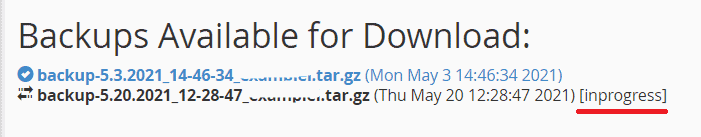Backup In Progress