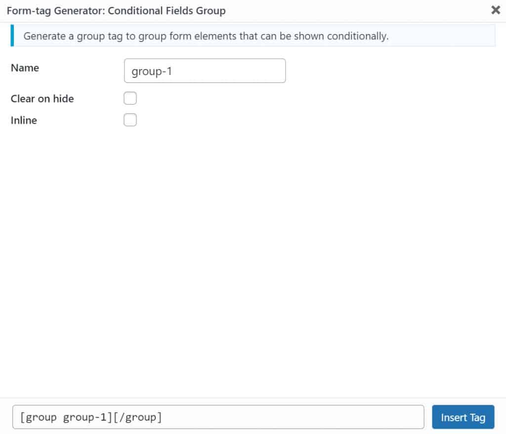 Contact Form 7 Conditional Field Group