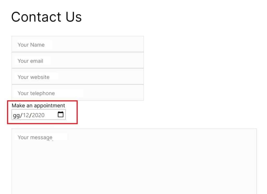 Contact Form 7 With Date Label