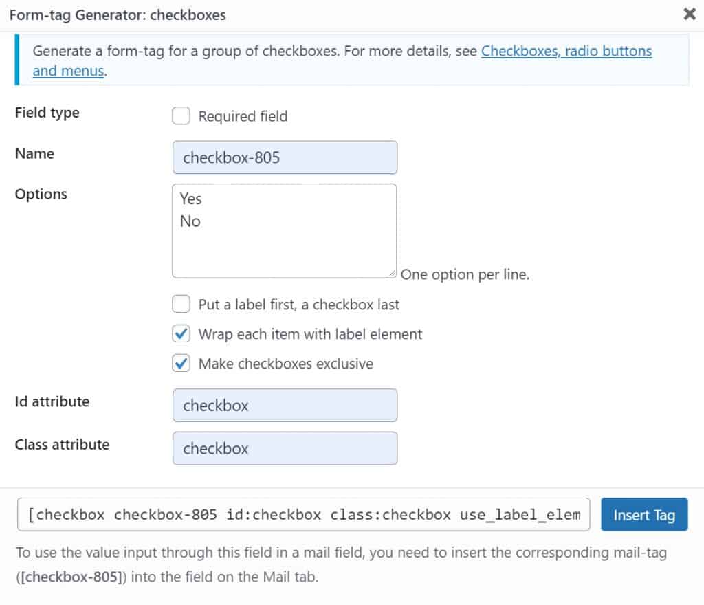 Contact Form Checkbox