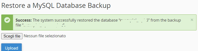 Database Successfully Restored