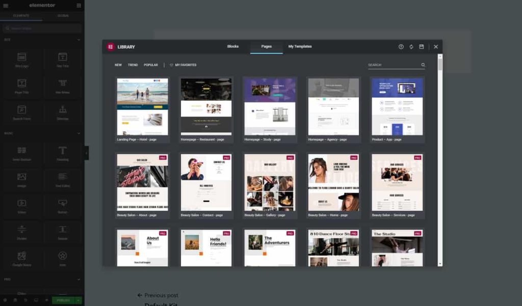Elementor Template Library