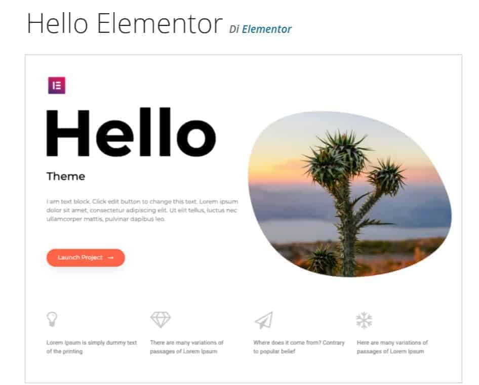 Elementor Theme Hello