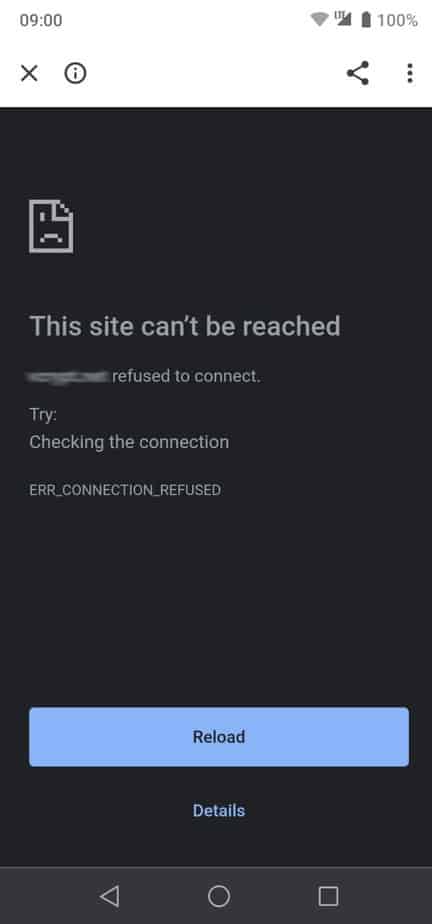 Err Connection Refused Android