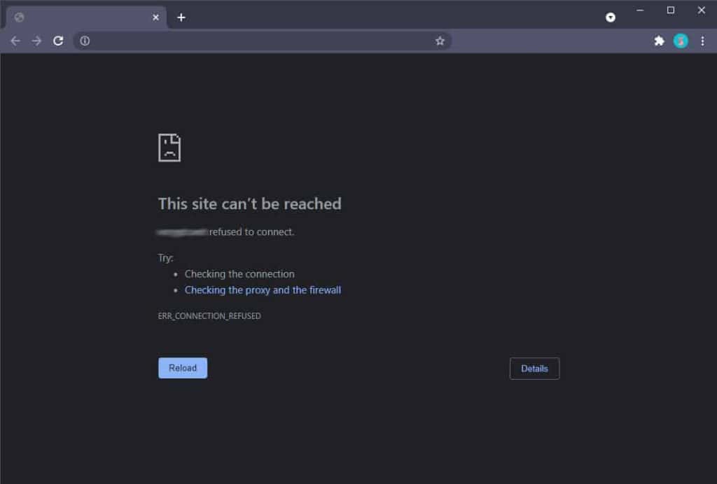 google chrome refused to connect