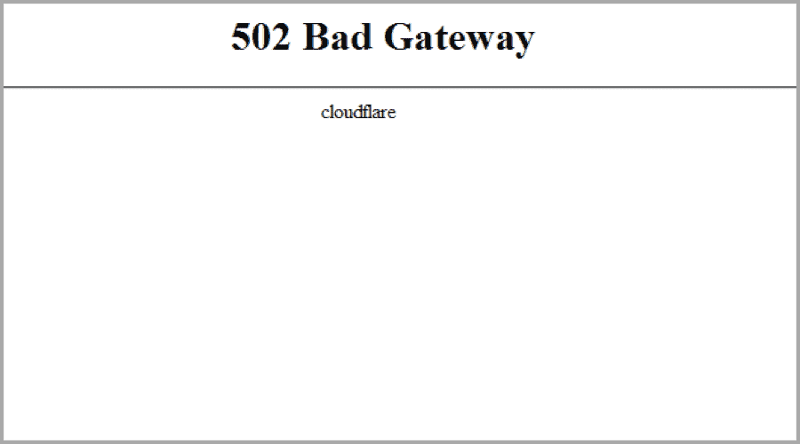 Error 502 Cloudflare