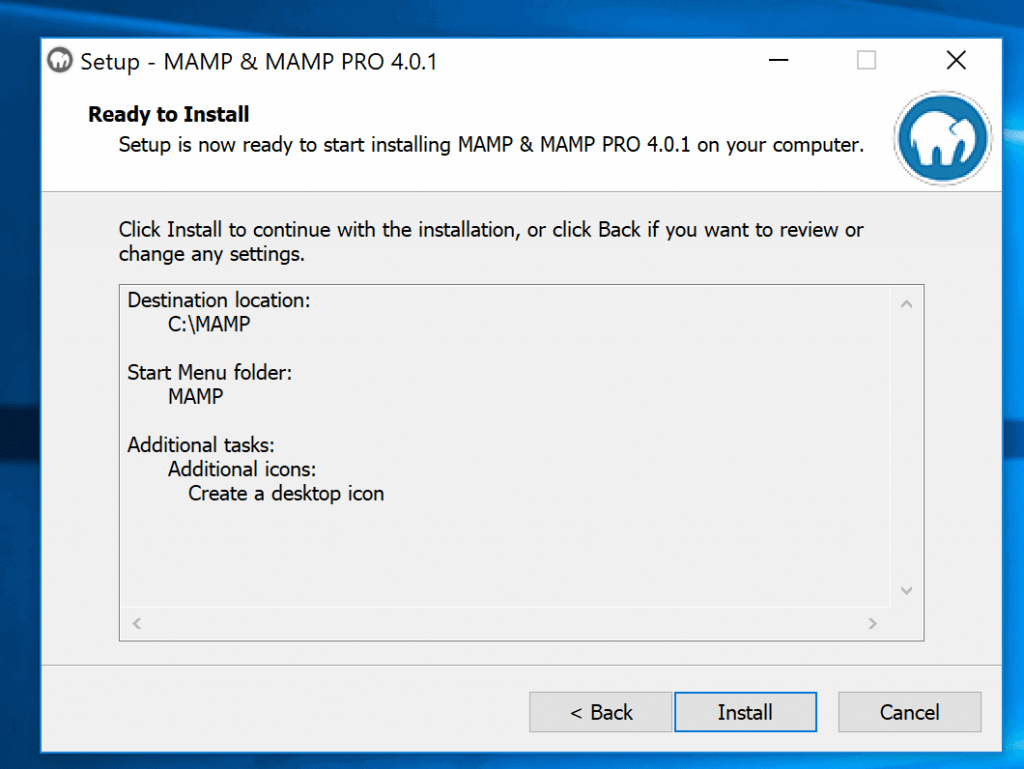 Install Mamp On Windows Confirmation