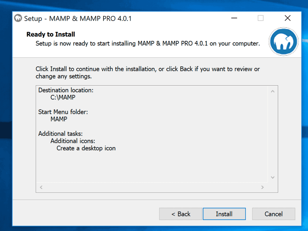 Install Mamp On Windows Confirmation