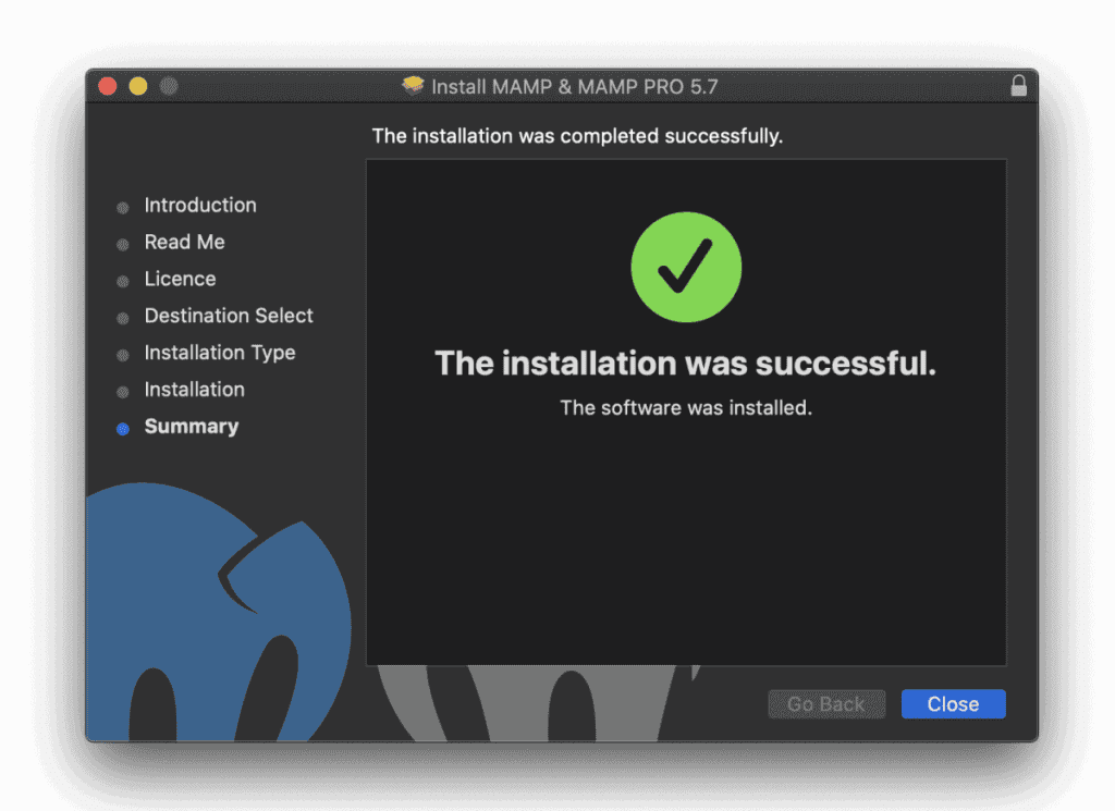 Mamp Installation Completed