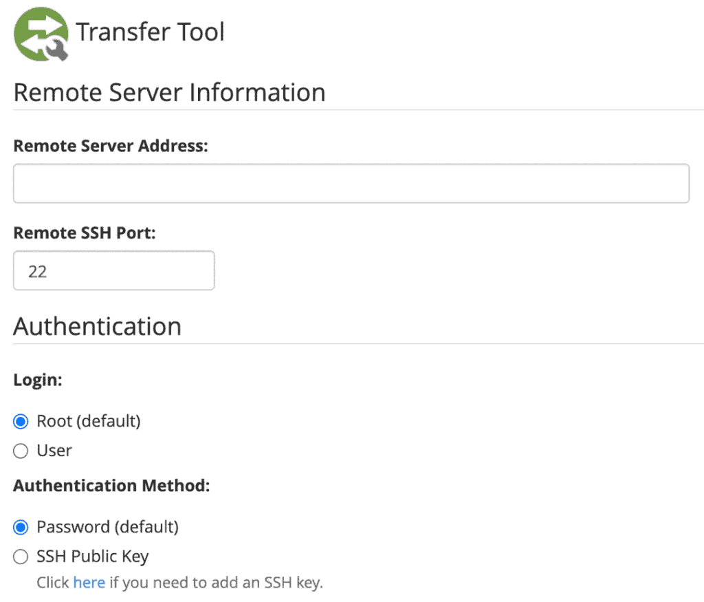 Migrate WordPress Transfers Tool Access