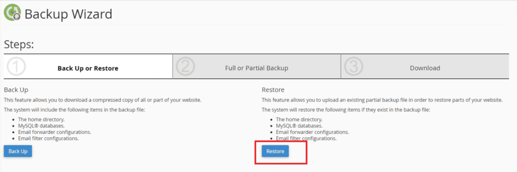 Restore Backup