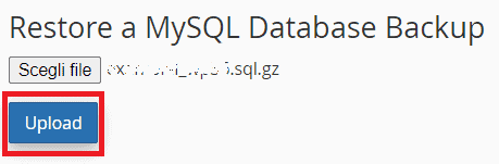 Restore Mysql Database Backup Upload
