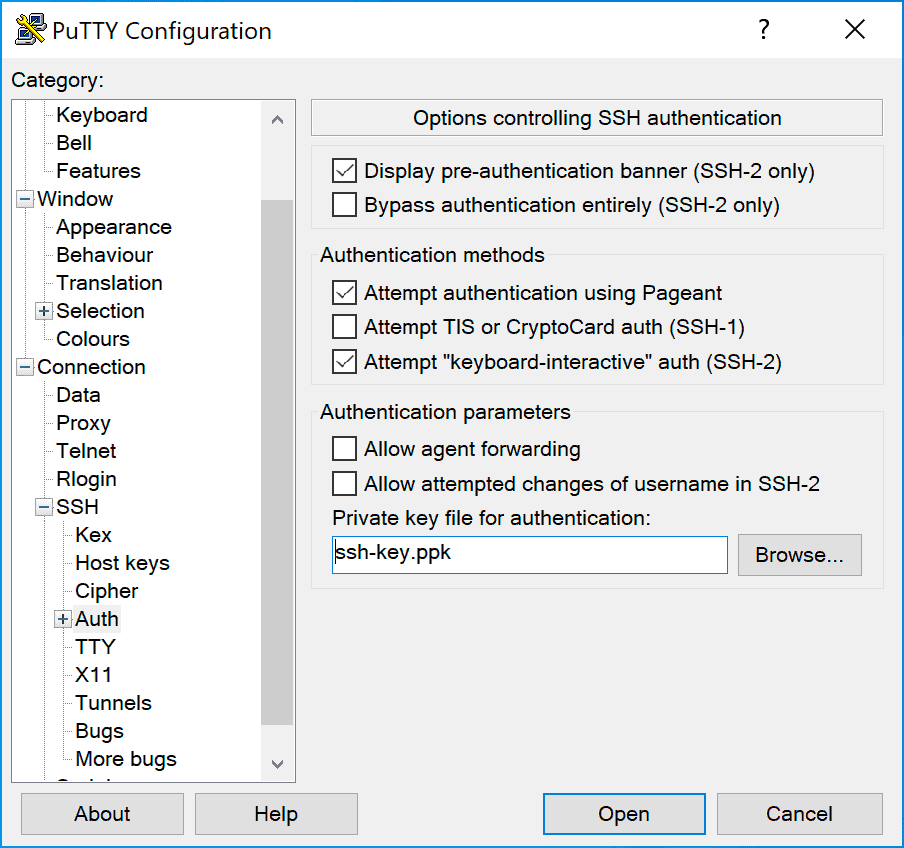 Connectrix B-Series: How to use PuTTY for SSH key-based