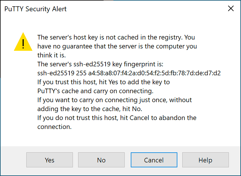 Ssh Connection Putty Fingerprint