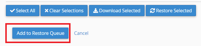 Add To Restore Queue