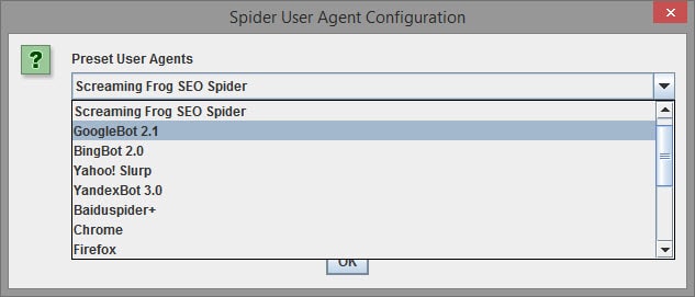 Seo Audit Screming Frog User Agent Configuration