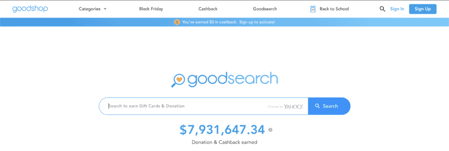 Alternative Search Engine Goodsearch