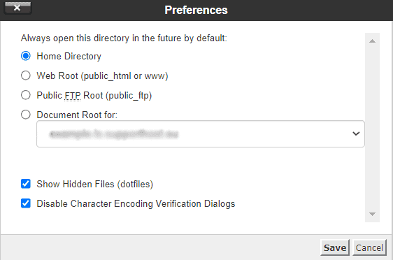 File Manager Disable Character Encoding Verification Dialogs