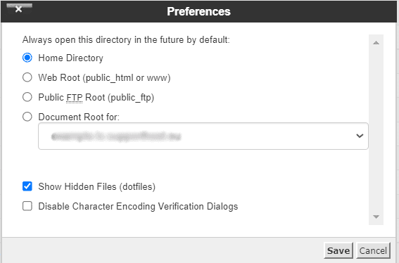 File Manager Preferences