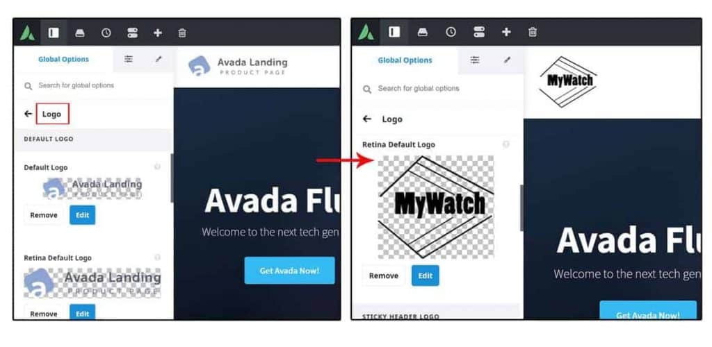 How To Change Logo With Avada Live