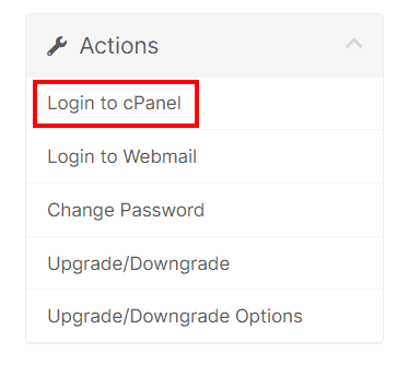Actions Login To Cpanel