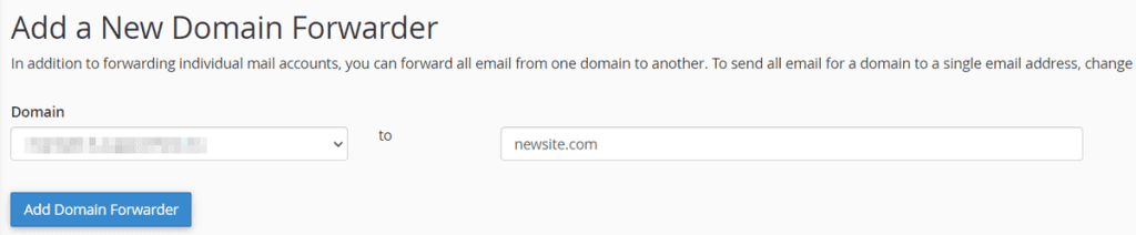 Add A New Domain Forwarder