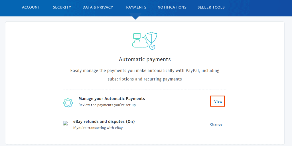 Automatic Payments View