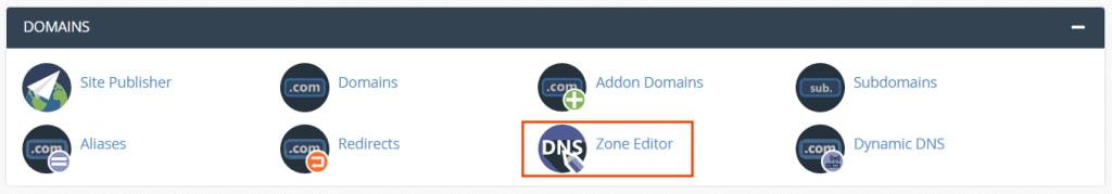 Cpanel Domains Zone Editor