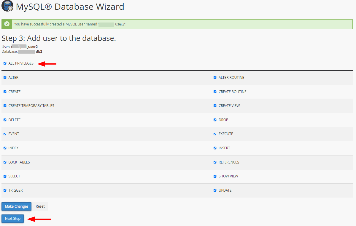 Create Database Wizard Step 3