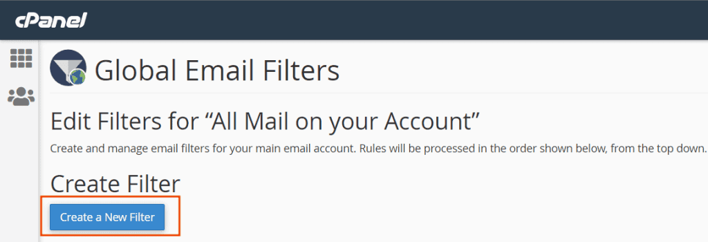 Create New Global Email Filters