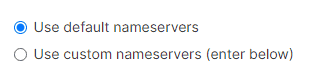 Default Or Custom Nameservers